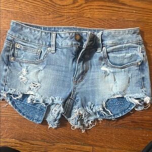 Distressed Denim Shorts